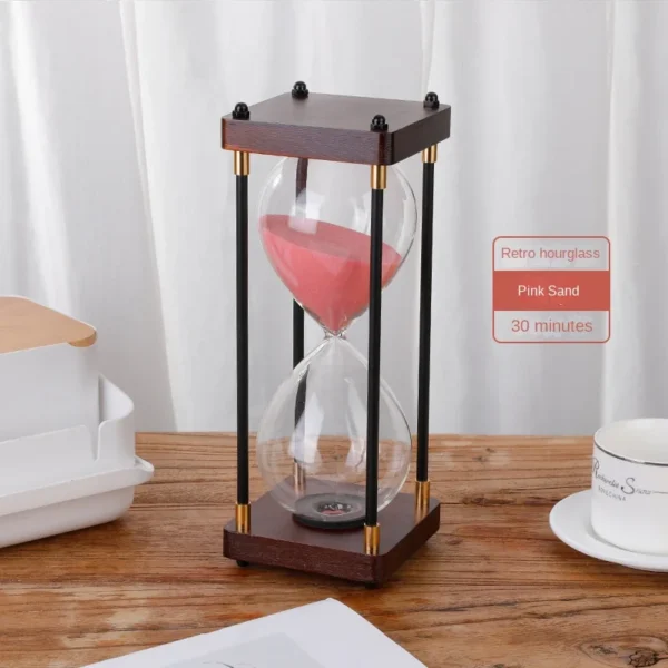 30/60 Minute Vintage Metal Hourglass Timer Kitchen Home Office Creative Desktop Ornaments Time Management Tools Holiday Gifts - Image 13