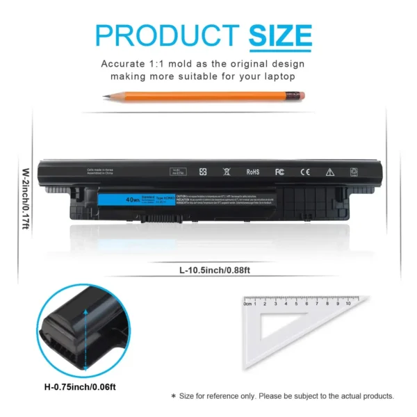 14.8V 40Wh XCMRD Laptop Battery for Dell Inspiron 15 3000 Series 15 3541 3543 3531 3521 15R 5537 5521 14 3421 3437 14R 5421 5437 - Image 11