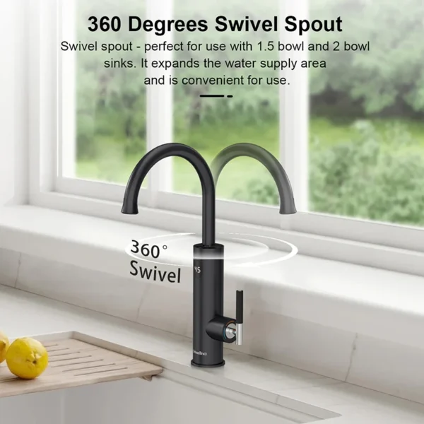 Briwellna Electric Water Heater 220V Flowing Heater Kitchen Faucet 2 in 1 Tap Tankless Water Heating Mixer Electric Geyser - Image 4