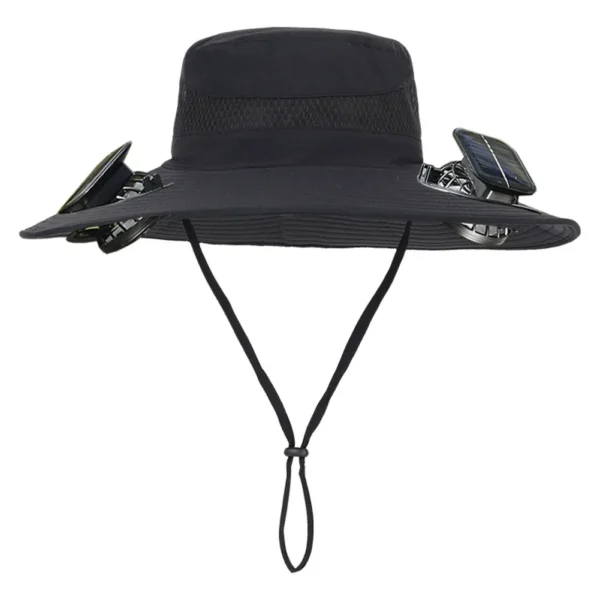 Solar Fan Hat Outdoor Fishing Hat with 2 Solar Fan Wide Brim Bucket Hat Summer Cap for Men Outdoor Camping Fishing Hiking - Image 8