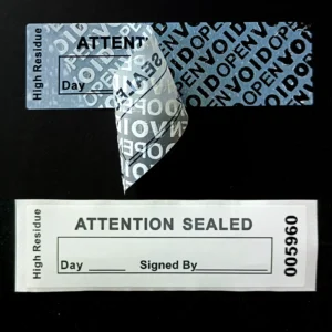 White tamper proof stickers Warranty Void Seal Label Adhesive labels sticker with Unique Serial Number