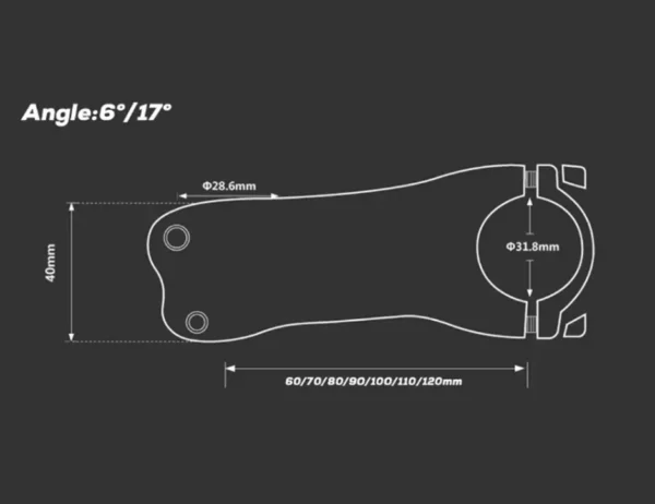 TOP Brand 3T Superlight Full Carbon Stem Road Mountain Bike Stem Angle 6 or Angle 17 60-130mm Black  Glossy - Image 23
