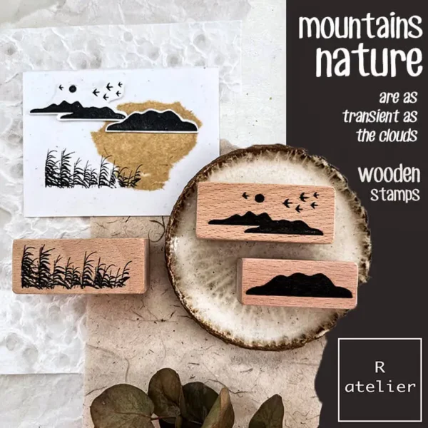 Stamp Scrapbooking Mountain Birds Nature Journaling DIY Decoration Wooden Stamps - Image 3