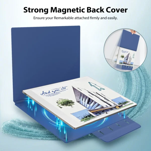 Magnetic Case for Remarkable Paper Pro 11.8 Inch 2024 Lightweight Book Folio Cover with Pen Clasp for Remarkable Paper Pro - Image 3