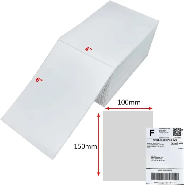 100/500 Sheets Thermal Shipping Labels 4x6 Fanfold Thermal Label Printer Paper 100x150mm Adhesive Stickers For Shipping Package - Image 14