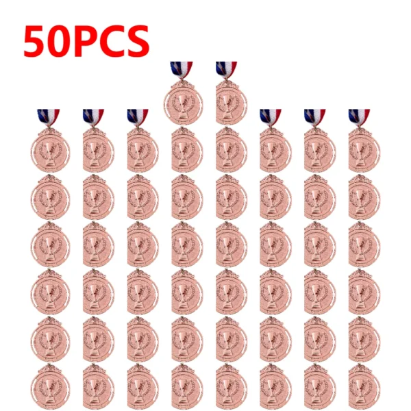 10-50pcs 2" Gold Silver Bronze Award Medal Zinc Alloy Round Winner Medals w/ Neck Ribbon 1st 2nd 3rd Prizes Winner Prize Present - Image 15