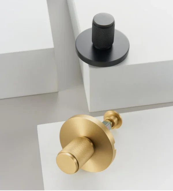 Dooroom Brass Knurled Hidden Door Lock Set Living Room Bathroom Invisible Thumb Turn Matt Black Brushed Brass Open In Emergency - Image 21
