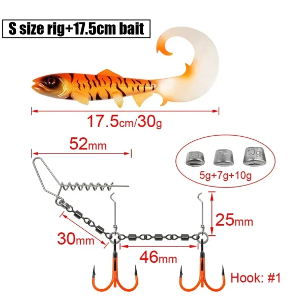 Spinpoler Long Wavy Tail Fin Soft Swimbait Fishing Lure With Stinger Rig Kit UV Paint Hook For Big Game Saltwater Boat Sea Pesca - Image 6