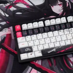 130 Keys Yuki Aim Anime Keycaps Cartoon PBT Keycap Chreey Keycaps Japan Key Cap Dye-sub Mechanical Keyboard Caps for Mad68/ez63
