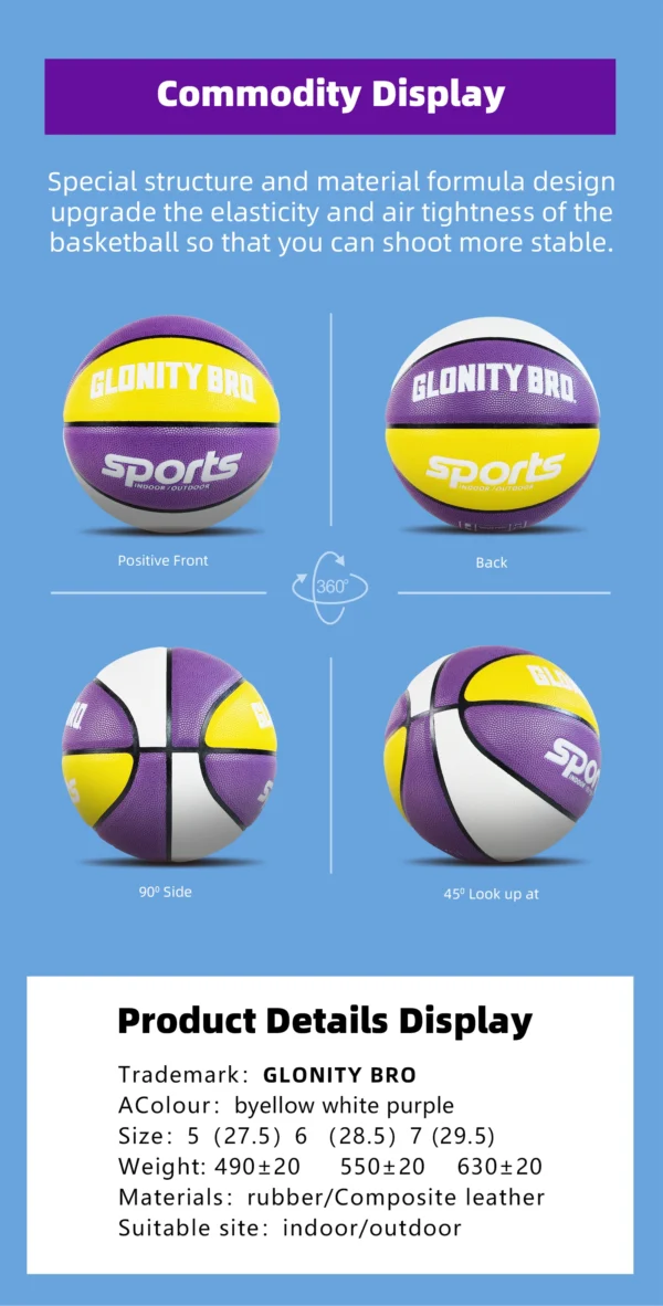 Basketball Size 5 6 7 Outdoor Indoor Training Match Game Team Balls Soft Touch For Youth Men Women Standard Basketballs Durable - Image 15