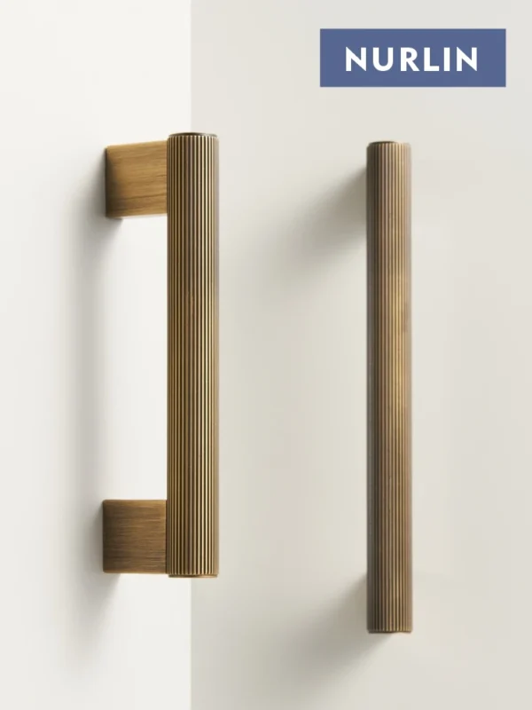 Nurlin Solid Brass New Linear Cabinet Knobs Long T-bar Furniture Wardrobe Drawer Handles Pull Closet Bars Square Feet - Image 6