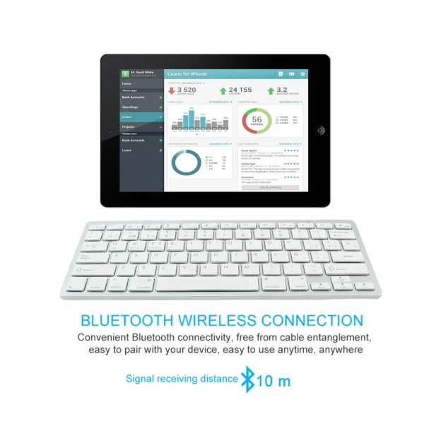 Russian Spanish Arabic Korean New Portable Wireless Bluetooth 3.0 Keyboard  for iPad Tablet Phone PC Android IOS Windows system - Image 24