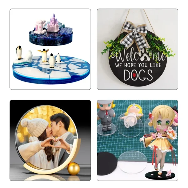 Large Round Tray UV Resin Mold Crystal Desk Silicone Mold DIY River Table Mold Fruit Disc Tea Plate Coaster Making Mold Tools - Image 5