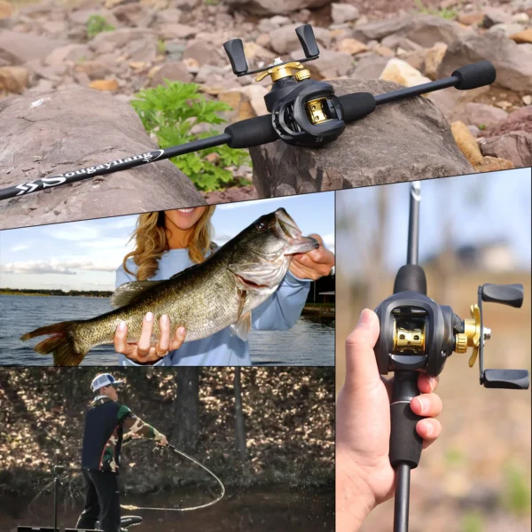 Sougayilang Fishing Rod Reel Combo Lightweight and High Carbon Casting Rod 7.2:1 Gear Ratio Baitcasting Reel With Line as A Gift - Image 19