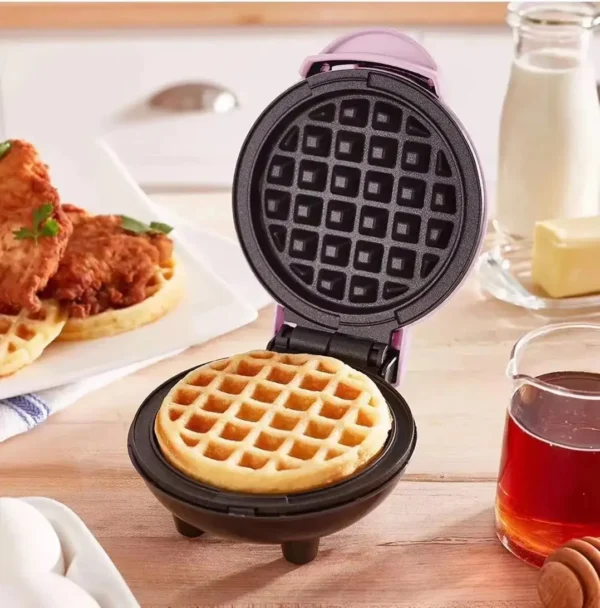 Sandwich Cake Baking Tray, Household Breakfast Electric Baking Pan, Fully Automatic Multifunctional Mini Waffle Biscuit Machine - Image 2