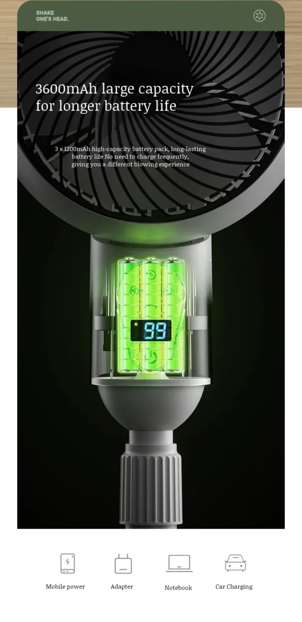 Desktop Fan Floor Fan Height Adjustable Diffusion Wind Range Wind Power Wind Power Sound Lightweight - Image 15