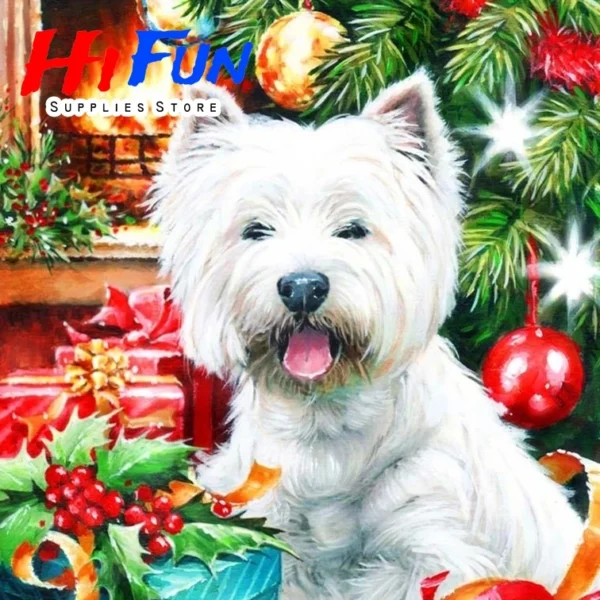 Dog Diamond Painting West Highland White Terrier 5D Full Square/Round Diamond Mosaic Decor DIY Cross Stitch Kit Diamond Art Gift - Image 7
