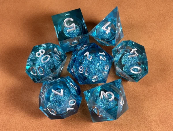 7PCS Polyhedral Crystal Liquid Core Dragon Eye DND Dice Set for Dungeon and Dragon Pathfinder RPG Role Playing Games Gift Toy - Image 46