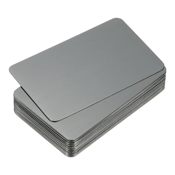 12/30/50Pcs 0.3/0.5/0.8mm Stainless Steel Metal Business Cards Blank Name Card Laser Engraving for DIY Gift Cards Silver/Black - Image 8