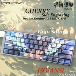 Gojo Satoru ISO/ANSI Side Engraving PBT Double Shoting Keycaps Cherry Profile for Mechnical Keyboards