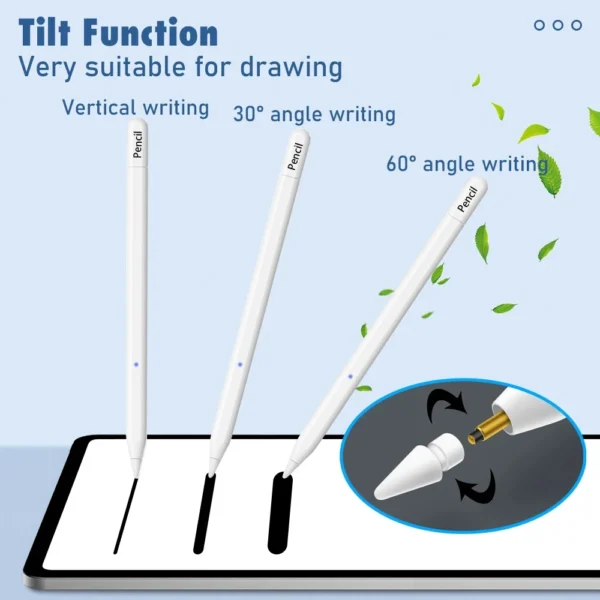 Stylus for iPad pencil usb-c iOS Tablet Stylus Palm Repulsion Tilt Pressure sensing with Power display iPad 6 7 8 9 10 Pro 3 4 5 - Image 4