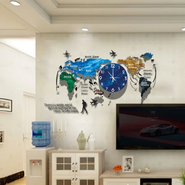 Unique Acrylic Wall Clock 3D DIY Large Wall Hanging Clock with Stickers Home Decorations - Image 12