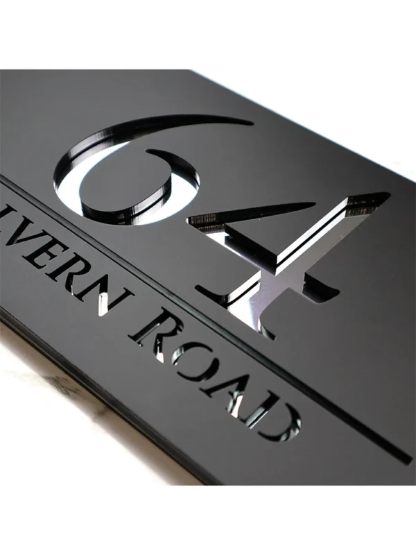 Matte Black Gray Personalized Laser Cut Large Acrylic Modern 3D Floating House Number sign Outdoor Street Family Name Plaque Are - Image 10