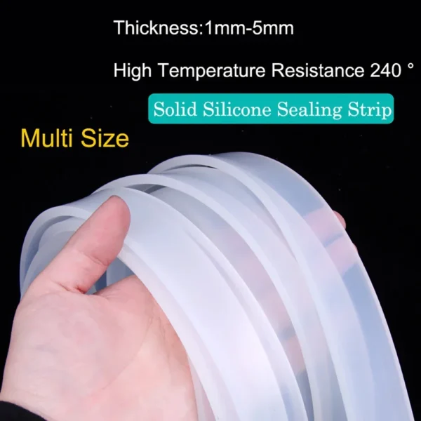 Thickness 1mm-5mm Width 10mm-60mm Solid Silicone Rubber Sealing Strip Square Weatherstrip Anti Oil High Temperature Seal Gasket - Image 34