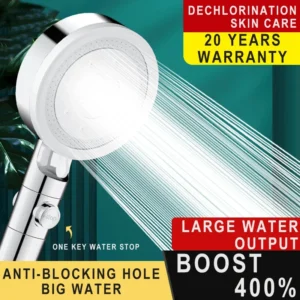 High Pressure Shower Head 6 Modes Adjustable Bathroom Filter Shower One-key Stop Water Bathroom Accessories Toothbrushes Heads