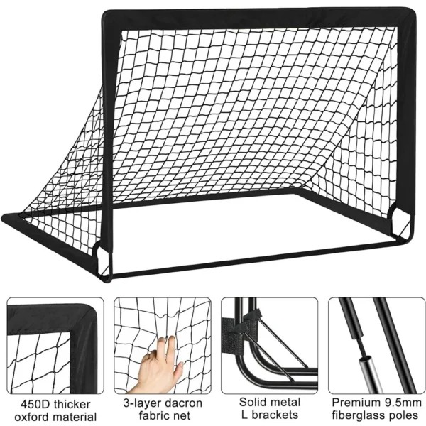 Kids Portable Football Goals for Backyard Foldable Training Football Net Soccer Goal Indoor Outdoor Football Match Door Frame - Image 2