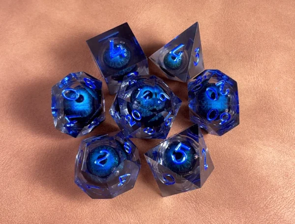 7PCS Polyhedral Crystal Liquid Core Dragon Eye DND Dice Set for Dungeon and Dragon Pathfinder RPG Role Playing Games Gift Toy - Image 35