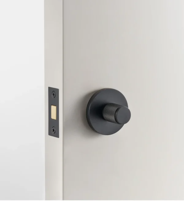 Dooroom Brass Knurled Hidden Door Lock Set Living Room Bathroom Invisible Thumb Turn Matt Black Brushed Brass Open In Emergency - Image 20