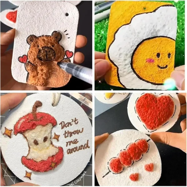 3D Magic Puffy Foam Texture Painting Paper for Kids DIY Drawing Art Educational Craft Sponge Canvas Board Handicraft Toy - Image 6
