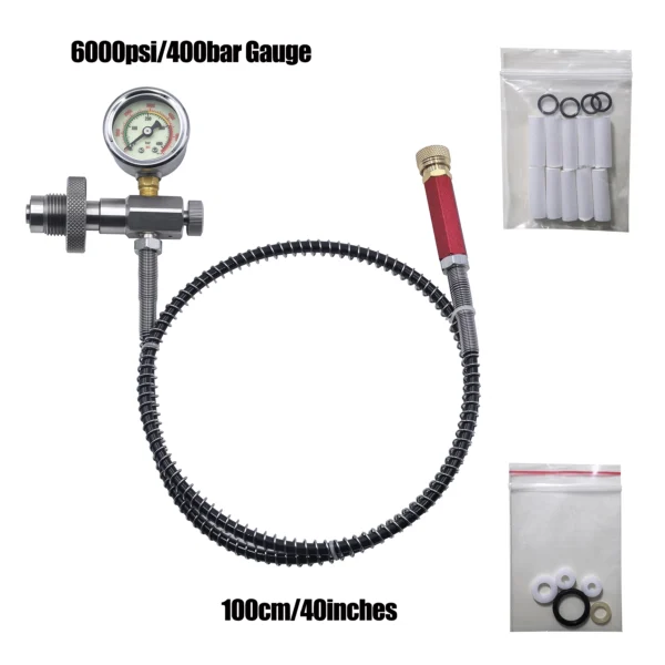 DIN Fill Station Diving Scuba G5/8 Connector Valve with Filter Charging Adapter Big Tank To Small Bottle Quick Fitting