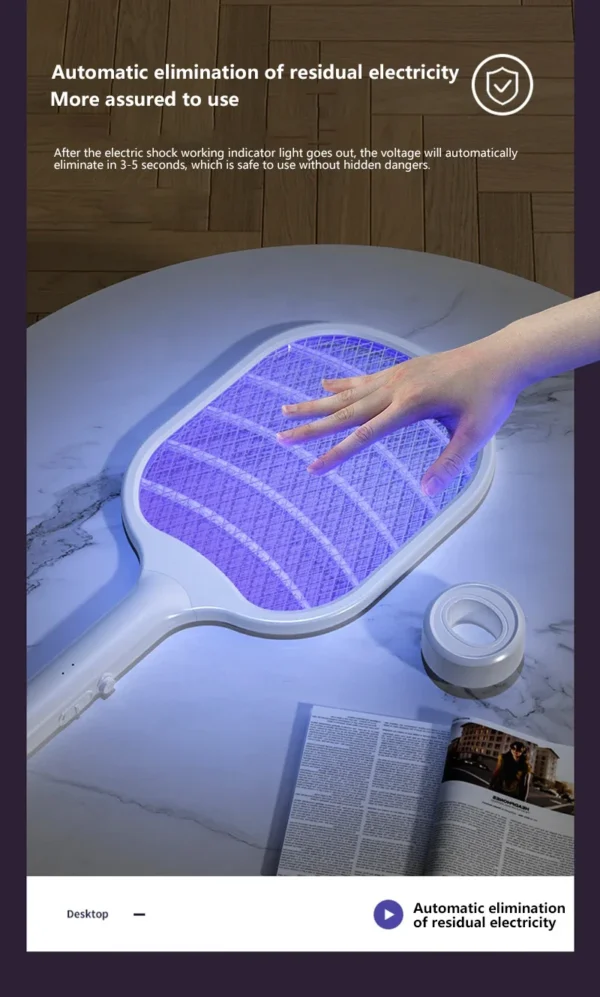 2-in-1 Mosquito Killer Lamp Electric Rechargeable Mosquito Swatter Household Automatic Electronic Mosquito Repellent Device New - Image 22