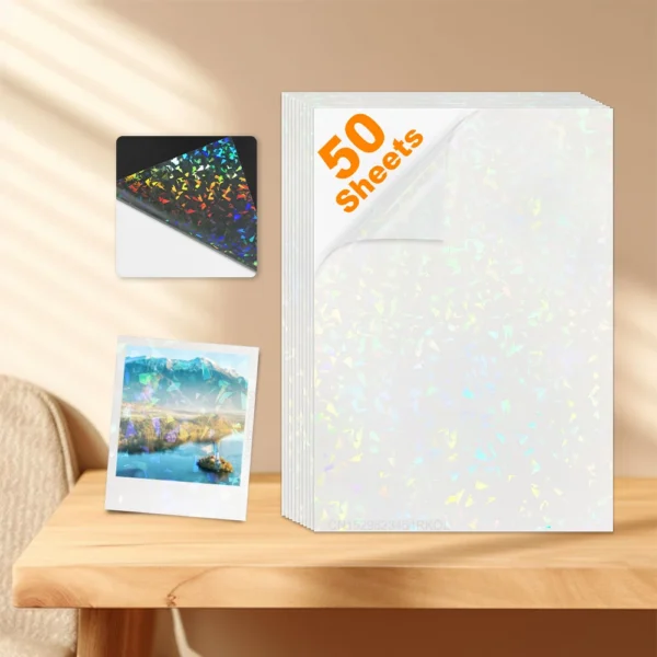50 Sheets Glitter Cold Lminated Film Overlay Photo Paper Card DIY A4 Size Cold Laminating Sheet Waterproof Transparent Paper - Image 10