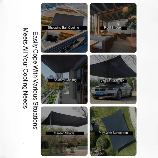 Courtyard Black Thickened Encrypted Sunshade Net Punched Shading Net Perforated Water-permeable&Breathable for Outdoor Summer - Image 6