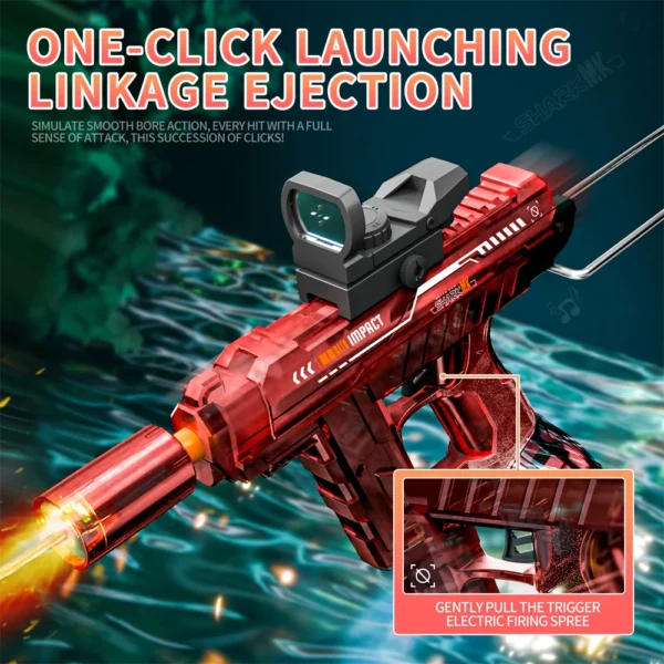 New Electric Water Gun With light Sprays Flame Effect Continuously High-pressure High-speed Powerful Outdoor Water Gun Toys - Image 3