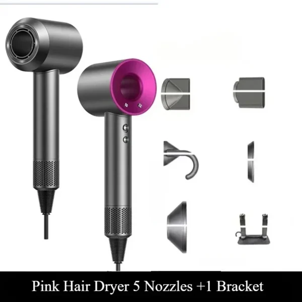 5 in 1 Professional Hair Dryer, with Hot and Cold Air Functionality - Lightweight and Thermostatic Styling Tool for Smooth Hair - Image 12