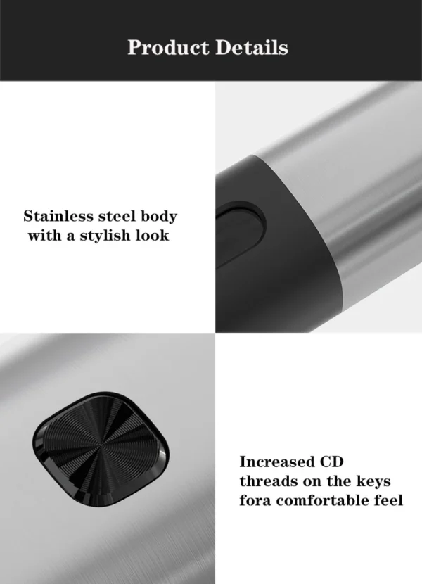 Electric Black Pepper Grinder, Automatic Adjustable Coarseness Salt and Pepper Mill Battery Operated Refillable Stainless Steel - Image 19