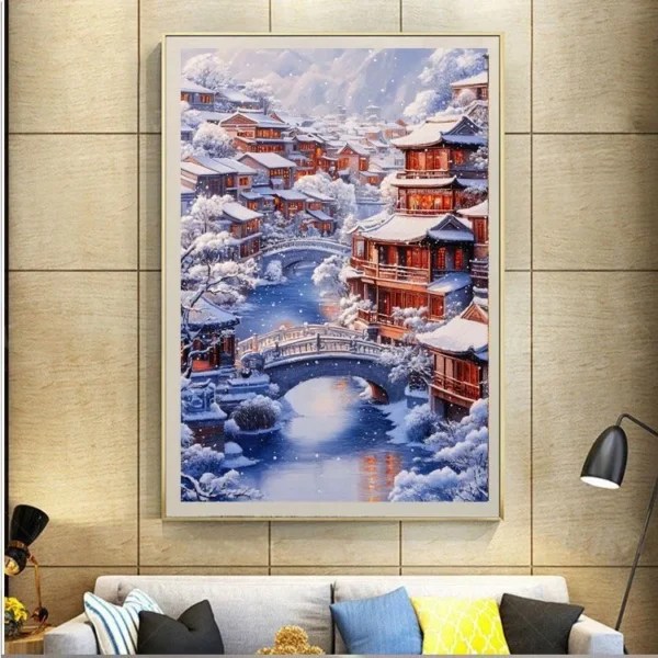 11CT 9CT Four Seasons Embroidery DIY Printed Kits Cross Stitch Thread Needlework Sets Home Decor Crafts Handmade New - Image 3