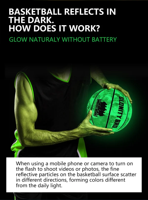 Glowing Green BasketBall For Men Women,Official Size 5/6/7 Soft Composite Leather In&Outdoor Street Luminous Ball Night Use Game - Image 13