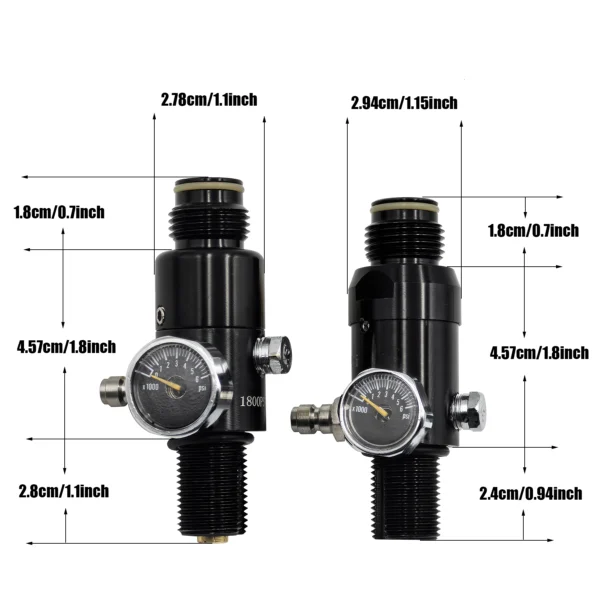 Cylinder M18*1.5 Regulator Compressed Air 4500psi Tank Bottle Output Pressure 800psi to 3000psi HPA Accessories - Image 17