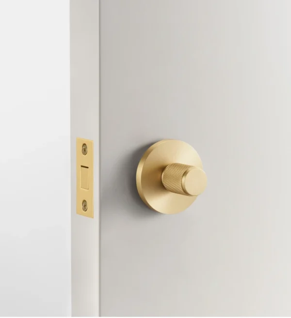 Dooroom Brass Knurled Hidden Door Lock Set Living Room Bathroom Invisible Thumb Turn Matt Black Brushed Brass Open In Emergency - Image 19