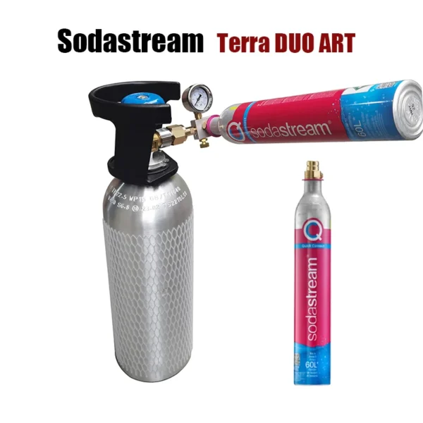 Soda Water Terra DUO ART CO2 Cyinder Refill Fill Station Adaptor With Gauge Quick Connect Tank Bottle W21.8 G3/4 CGA320 - Image 12