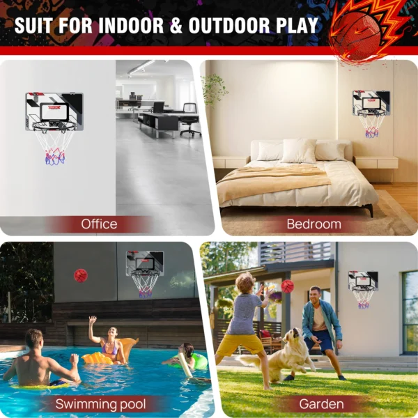 Mini basketball hoop - children's indoor mini basketball frame, backboard basketball set for bedroom, sports game accessory - Image 9