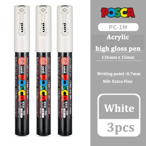 Uni POSCA White Markers ,PC-1M 3M 5M 8K 17K POP Poster/Advertisement Water Based rotulador permanente Graffiti canetas Best Gift - Image 12