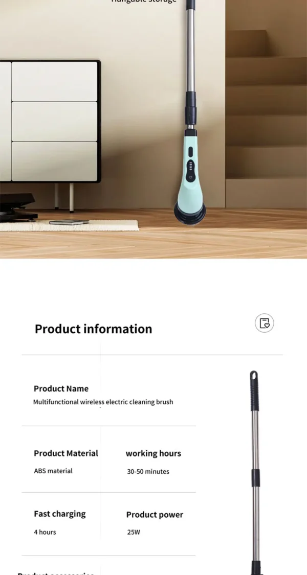 Wireless Electric Cleaning Brush Bathroom Window Kitchen Automotive Multifunctional Household Rotating Cleaning Machine - Image 20