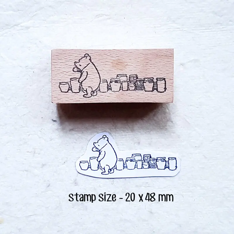 Stamp Pooh Bear Scrapbooking Journaling Diary Decoration Kawaii Bear Wooden Stamps - Image 5