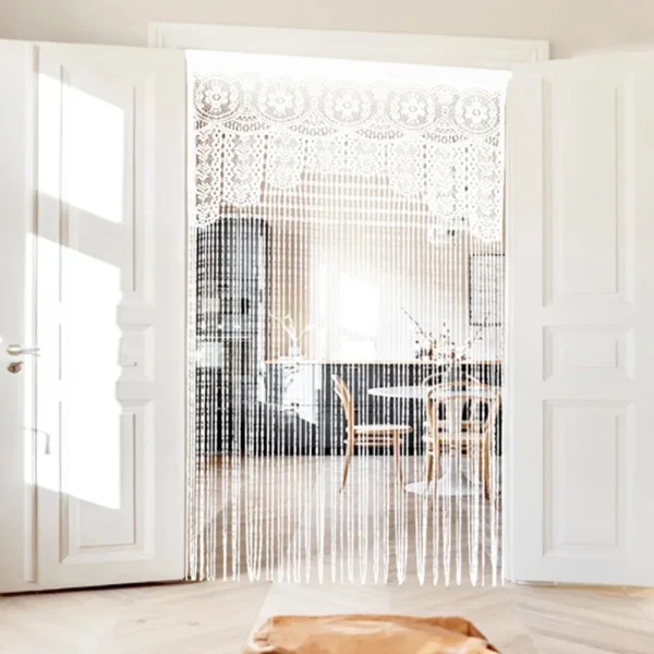 Door String Curtains Boho Macrame Doorway Window Curtains Room Dividers Rod Pockets Wall Hanging for Bedroom Living Room Kitchen - Image 20